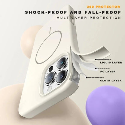 Funda MAGSAFE de silicona con correa para iPhone 11,12,13,14,15,16,17 pro Max +